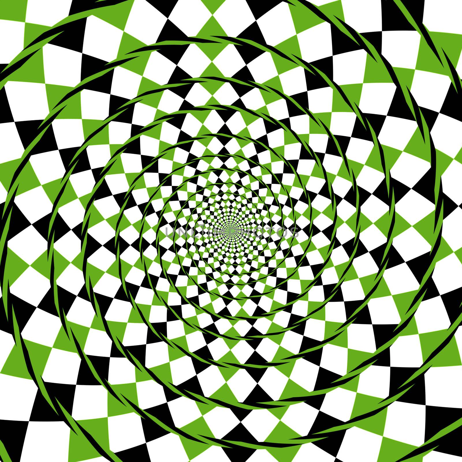 An illustration of an optical illusion spiral background