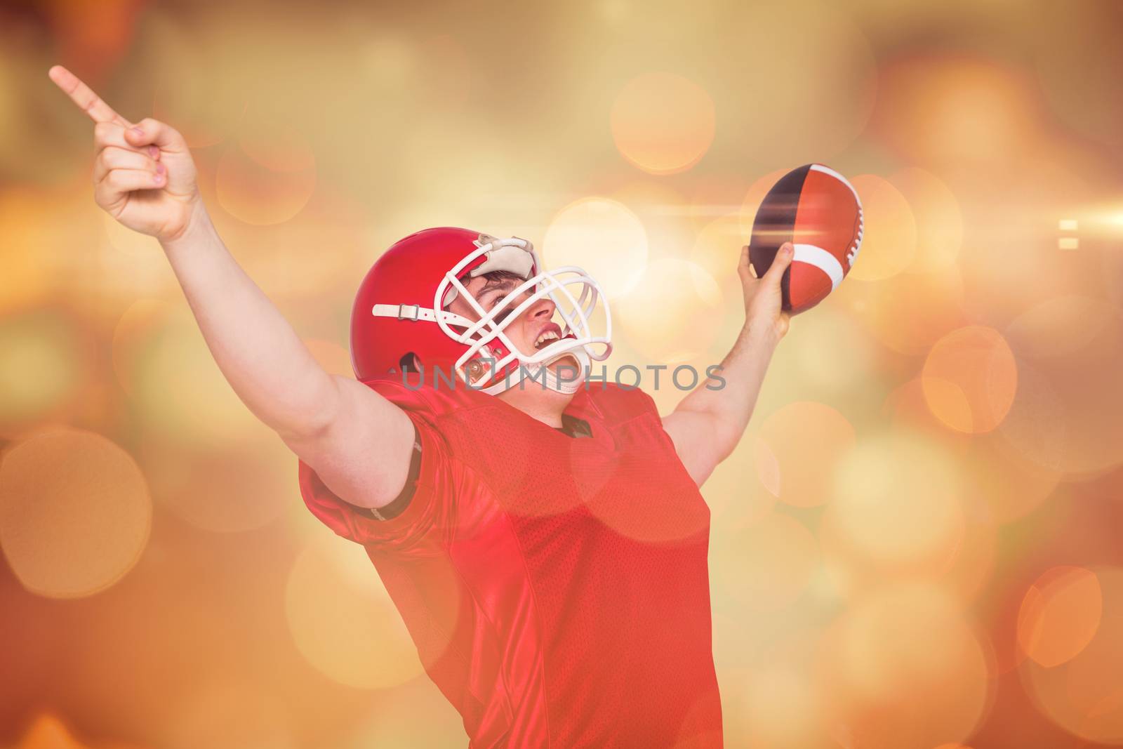 Composite image of a triumph of an american football player  by Wavebreakmedia