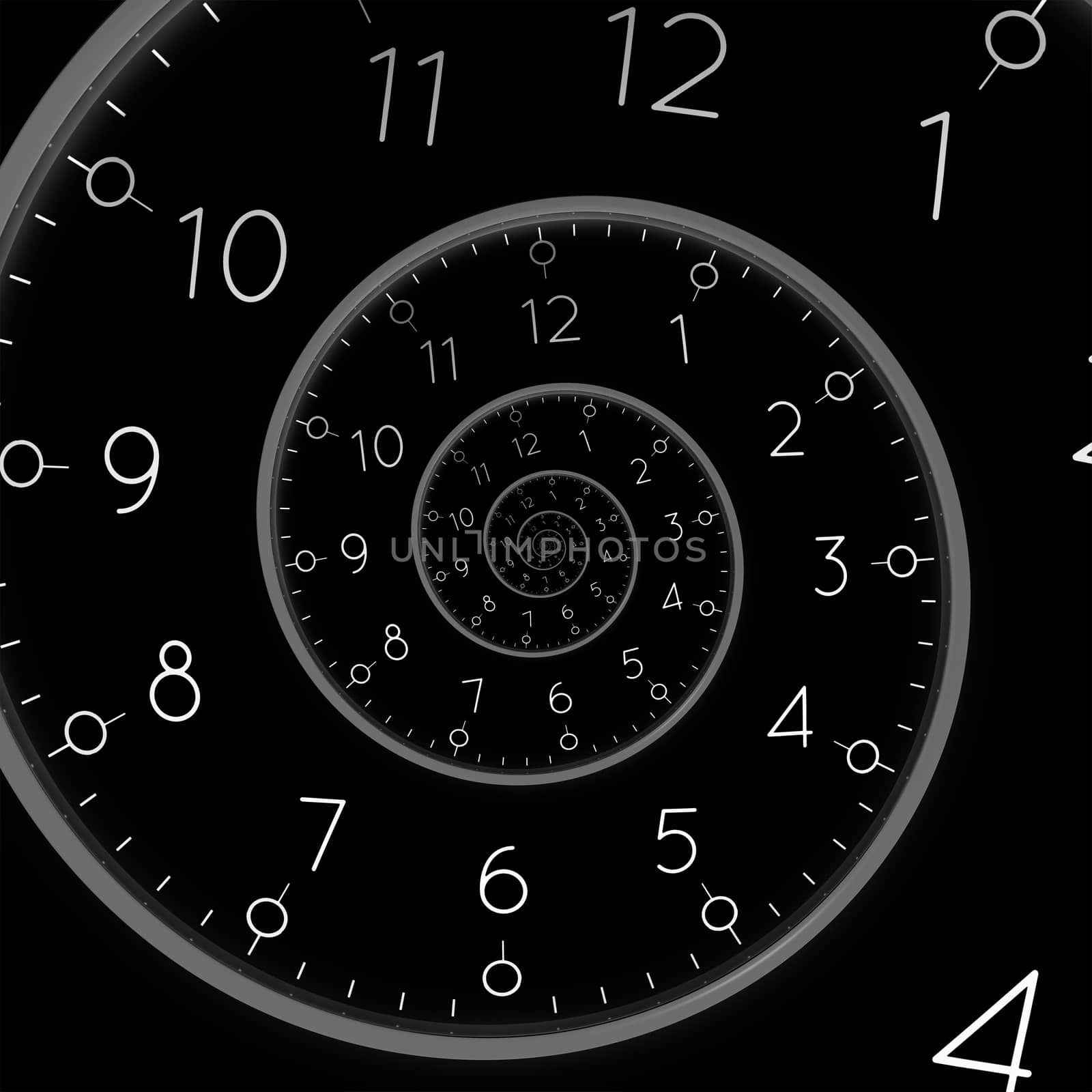An illustration of a clock deadline spiral