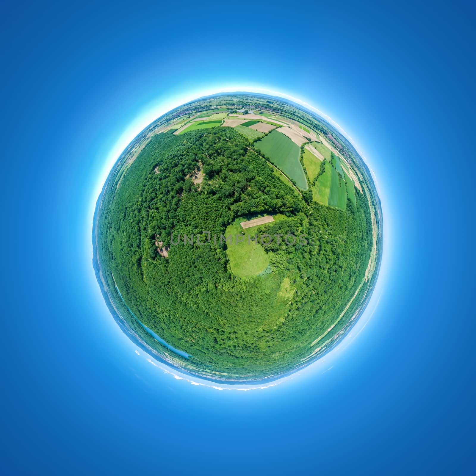 little planet rural fields and forest south Germany by magann