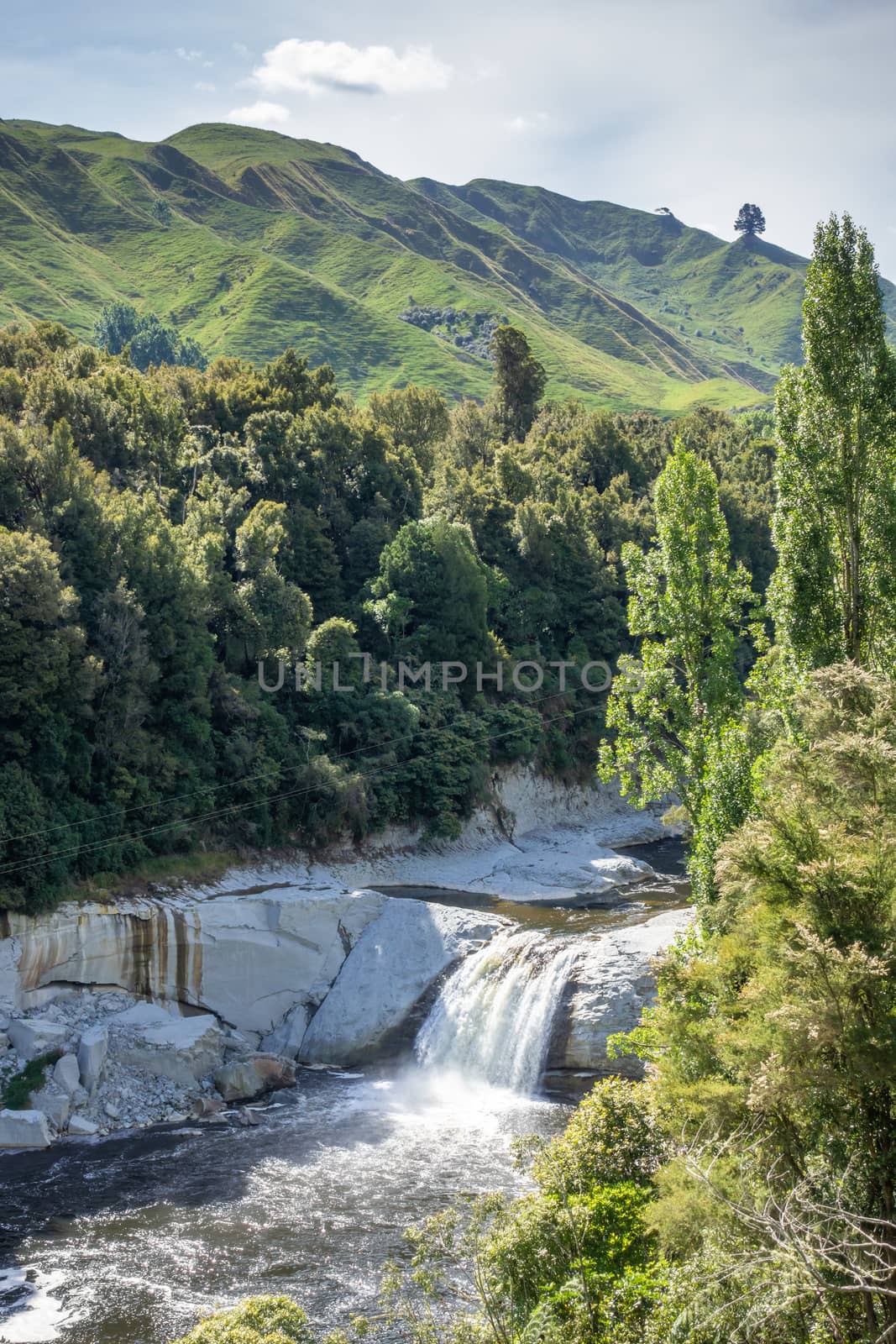 An image of a small waterfall in northern New Zealand