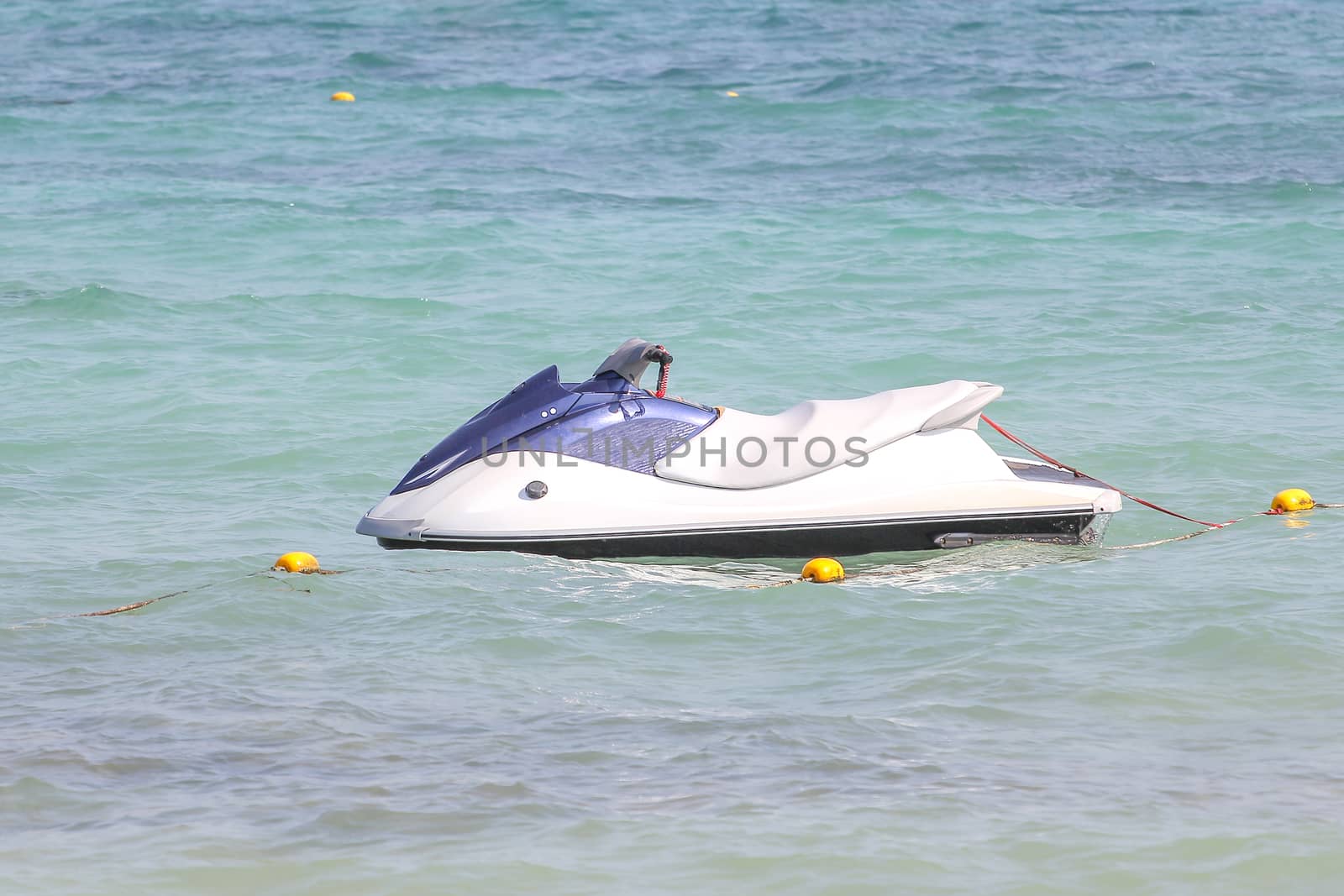 The jet ski stop on sea at thailand