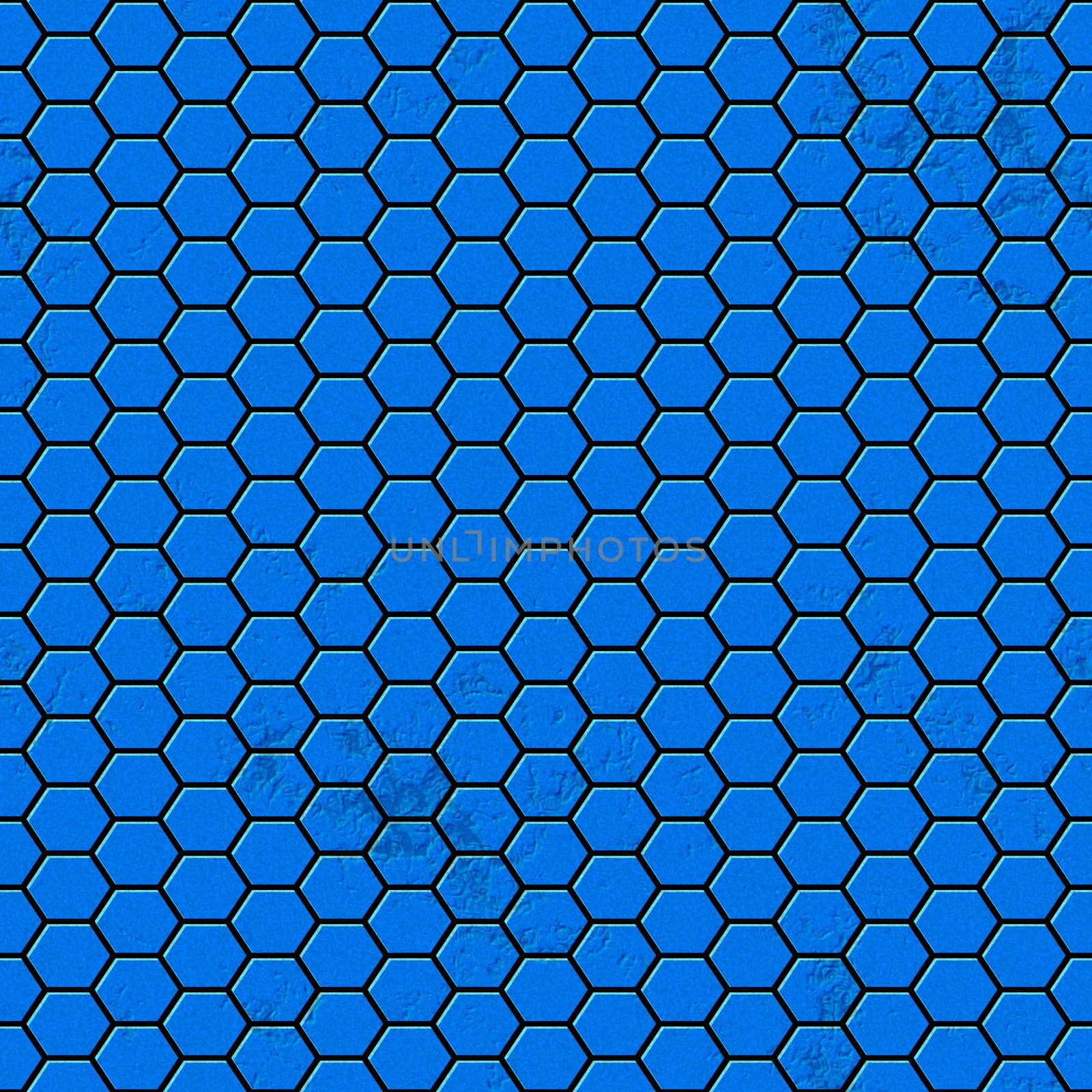 An illustration of a seamless blue hexagon texture