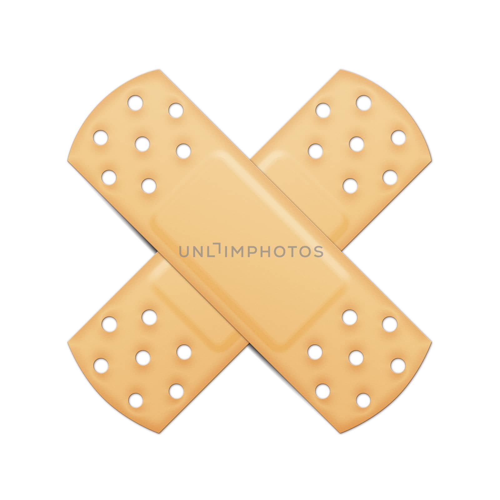 An illustration of a typical plaster cross symbol with clipping path