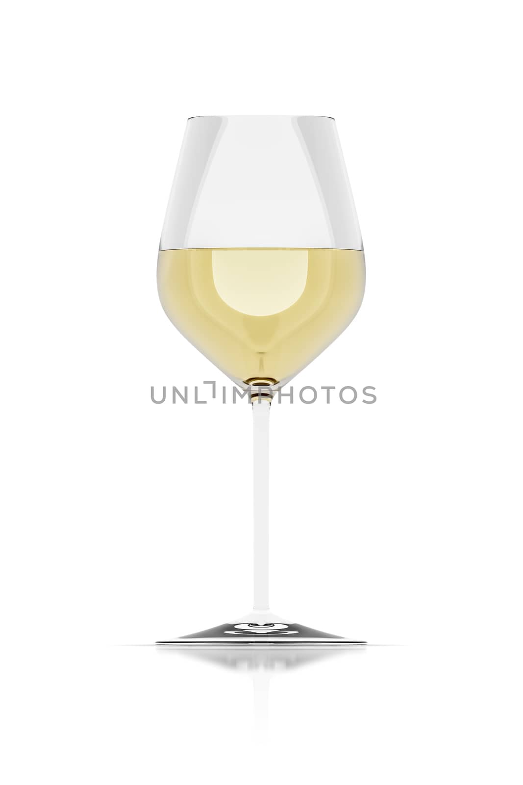 glass of white wine and white background by magann