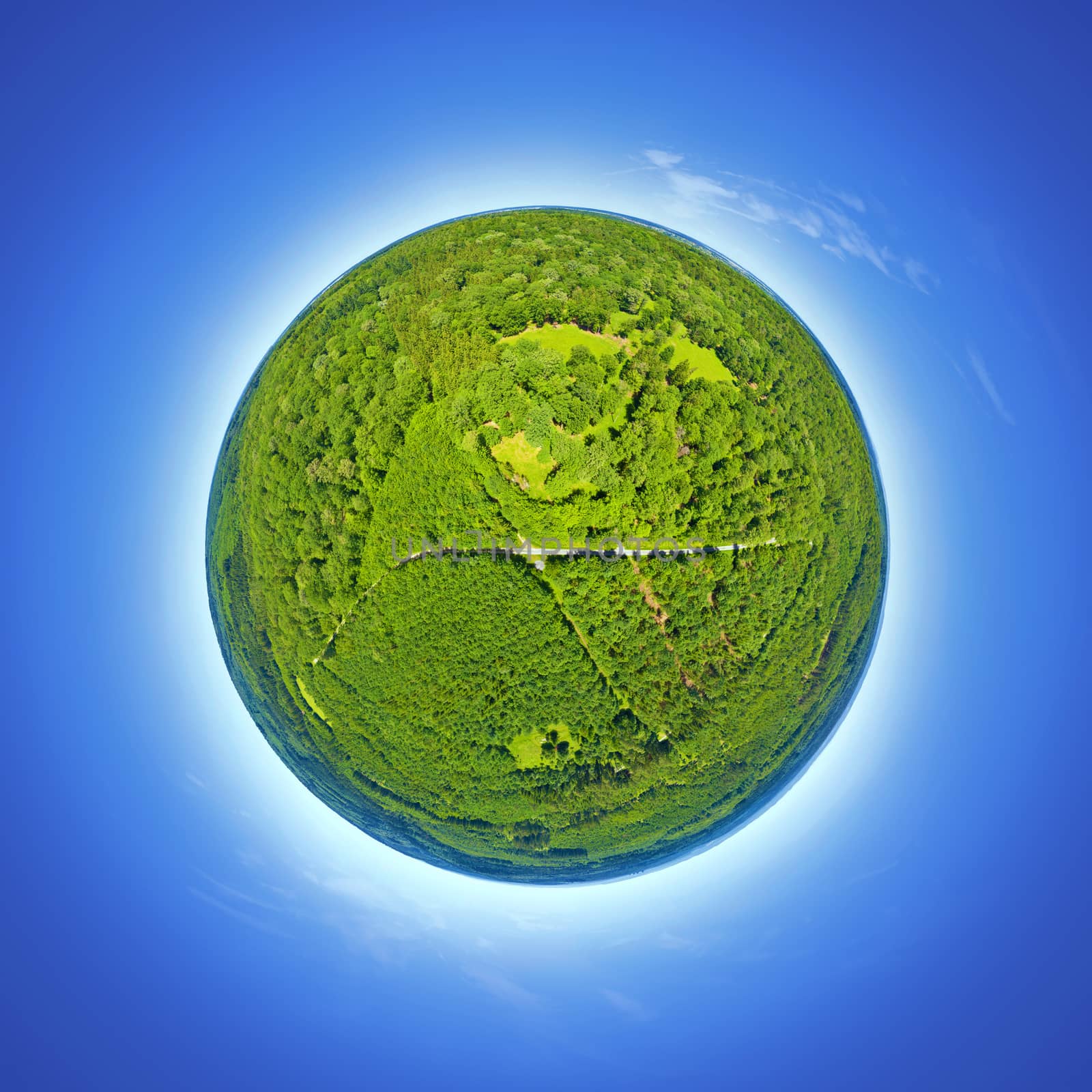 little planet forest Schoenbuch south Germany by magann