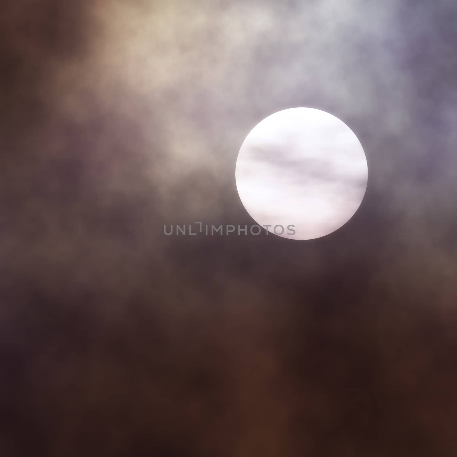 pale moon clouds background illustration