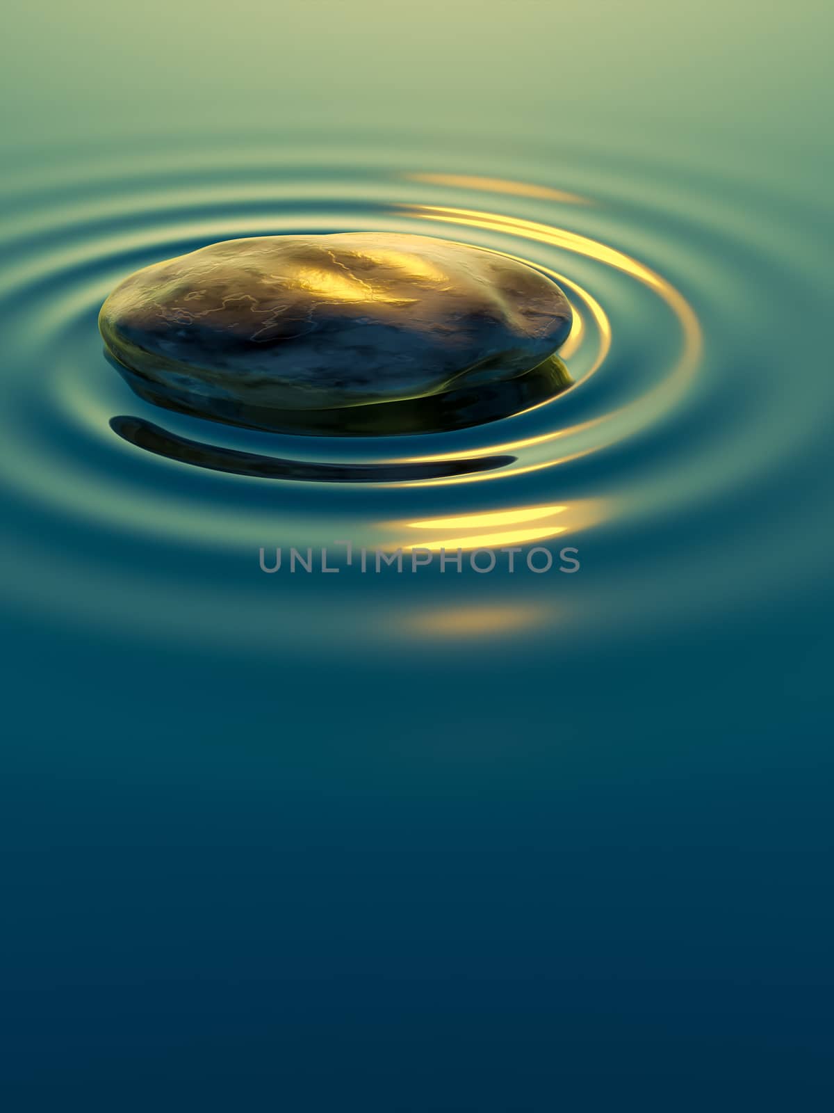 pebble stone in water with ripples background by magann