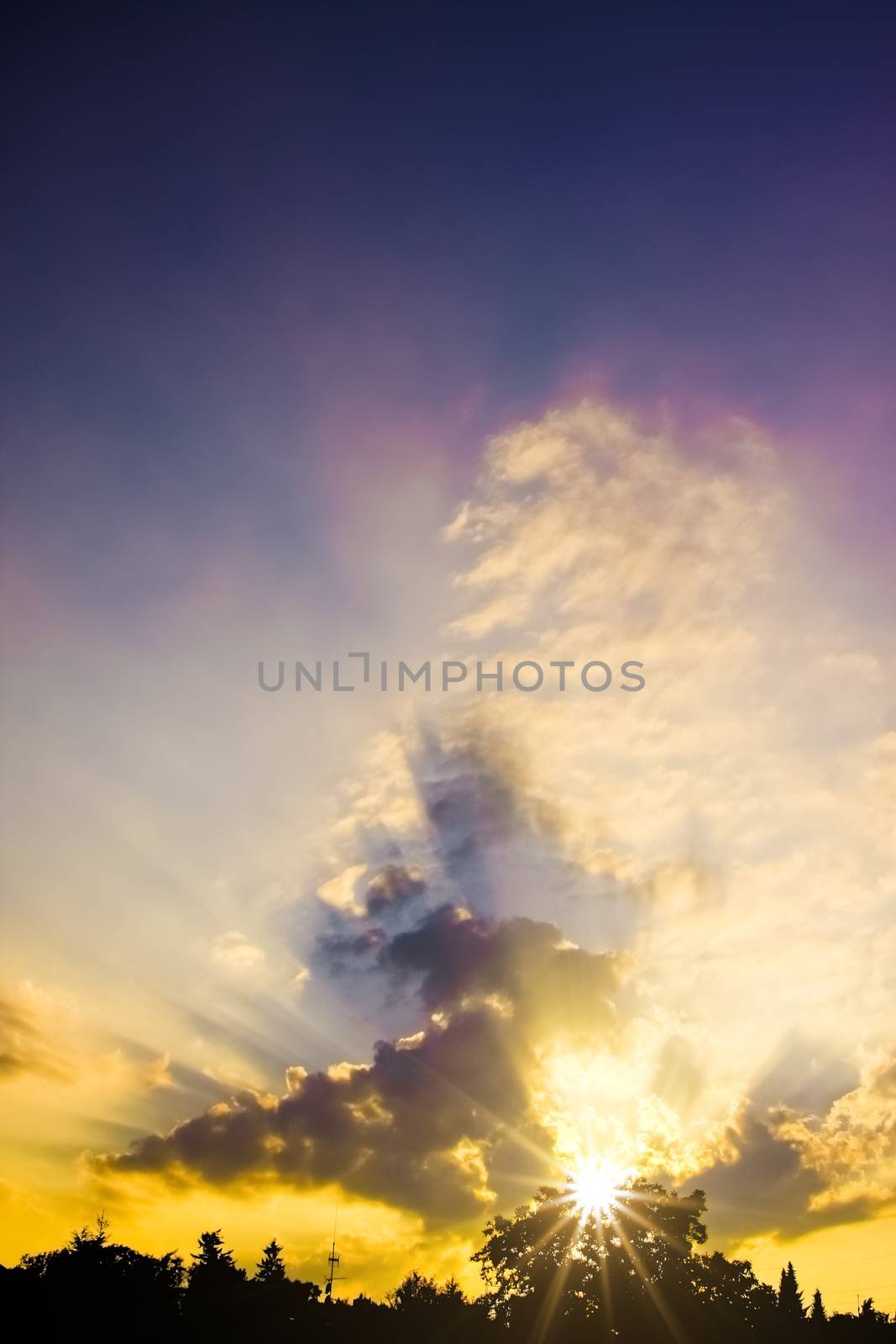 An image of a urban sunset sky background