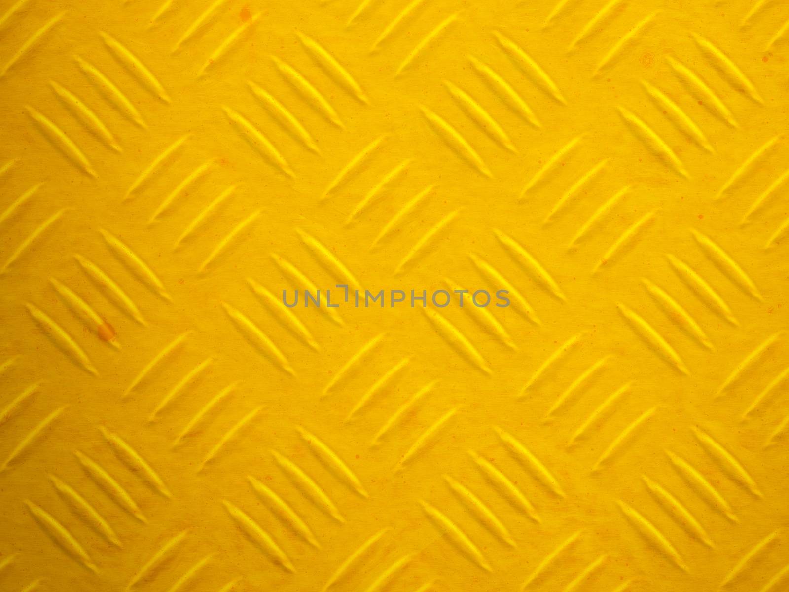 Illustration of a yellow painted diamond metal plate texture