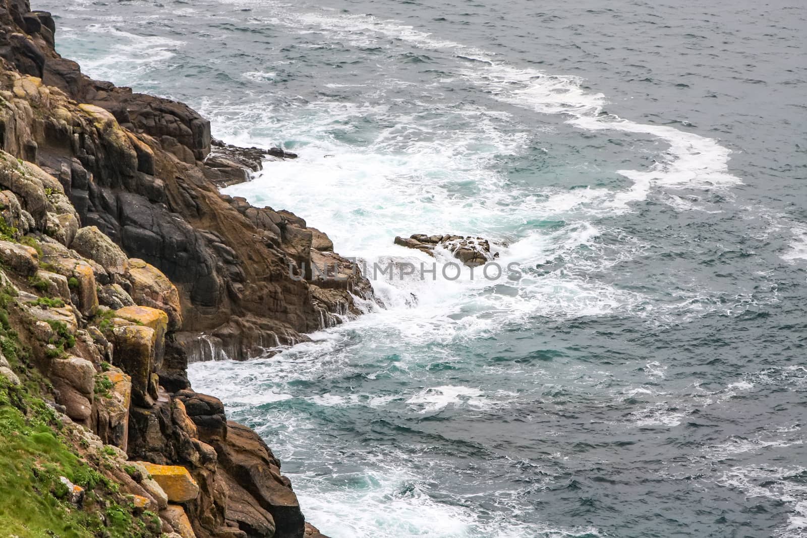 An image of a very rough coast at Cornwall Great Britain England