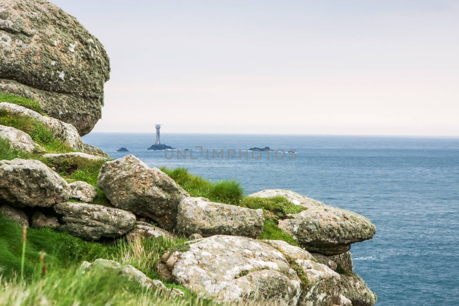 A photography of a rough coast in cornwall