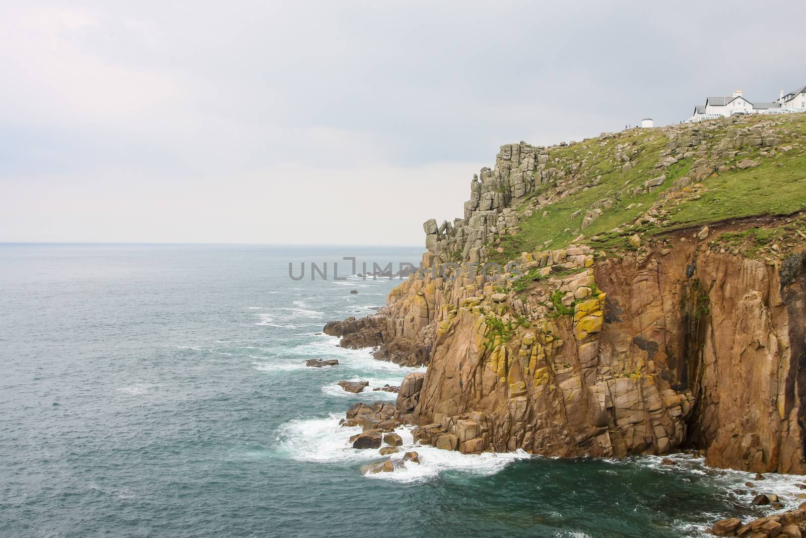 A photography of a rough coast in cornwall