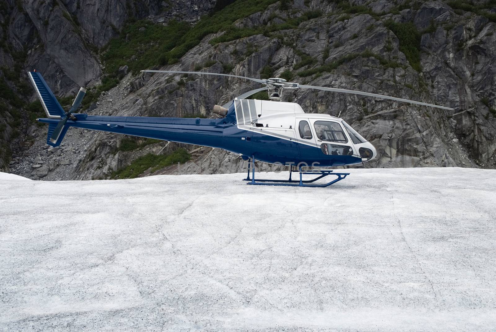  Single-engine helicopter landed on an ice field by dani3315