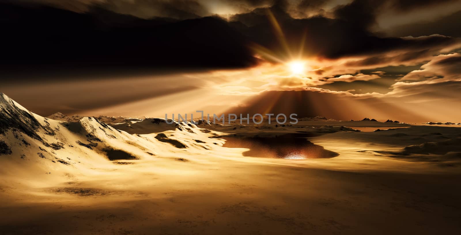 dramatic desert sunset by magann