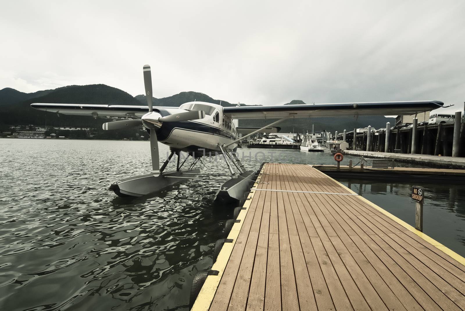 Seaplane at dock in Juneau, Alaska