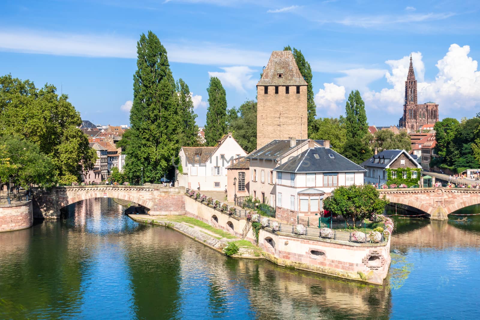 An image of a Strasbourg scenery water towers