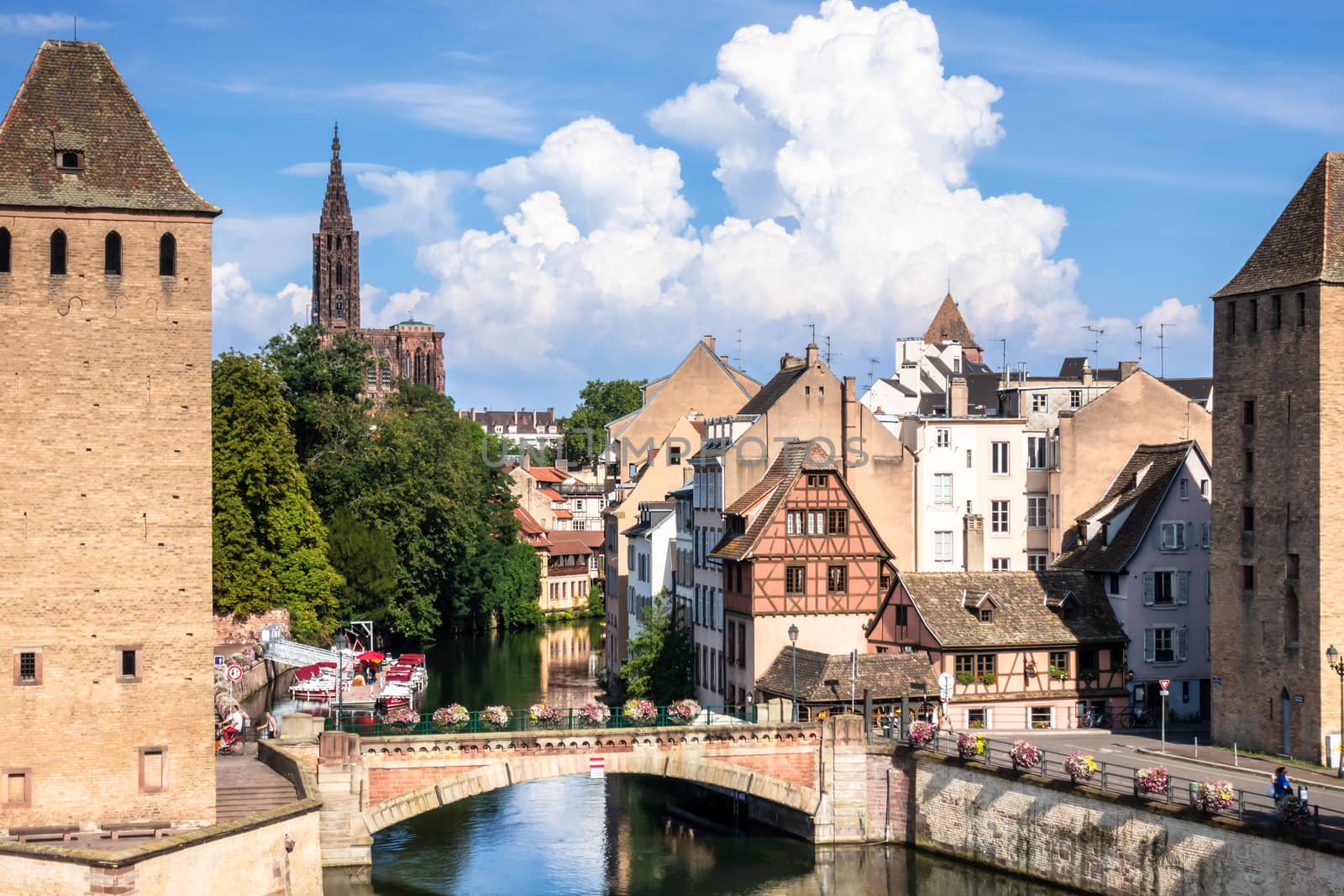 An image of a Strasbourg scenery water towers