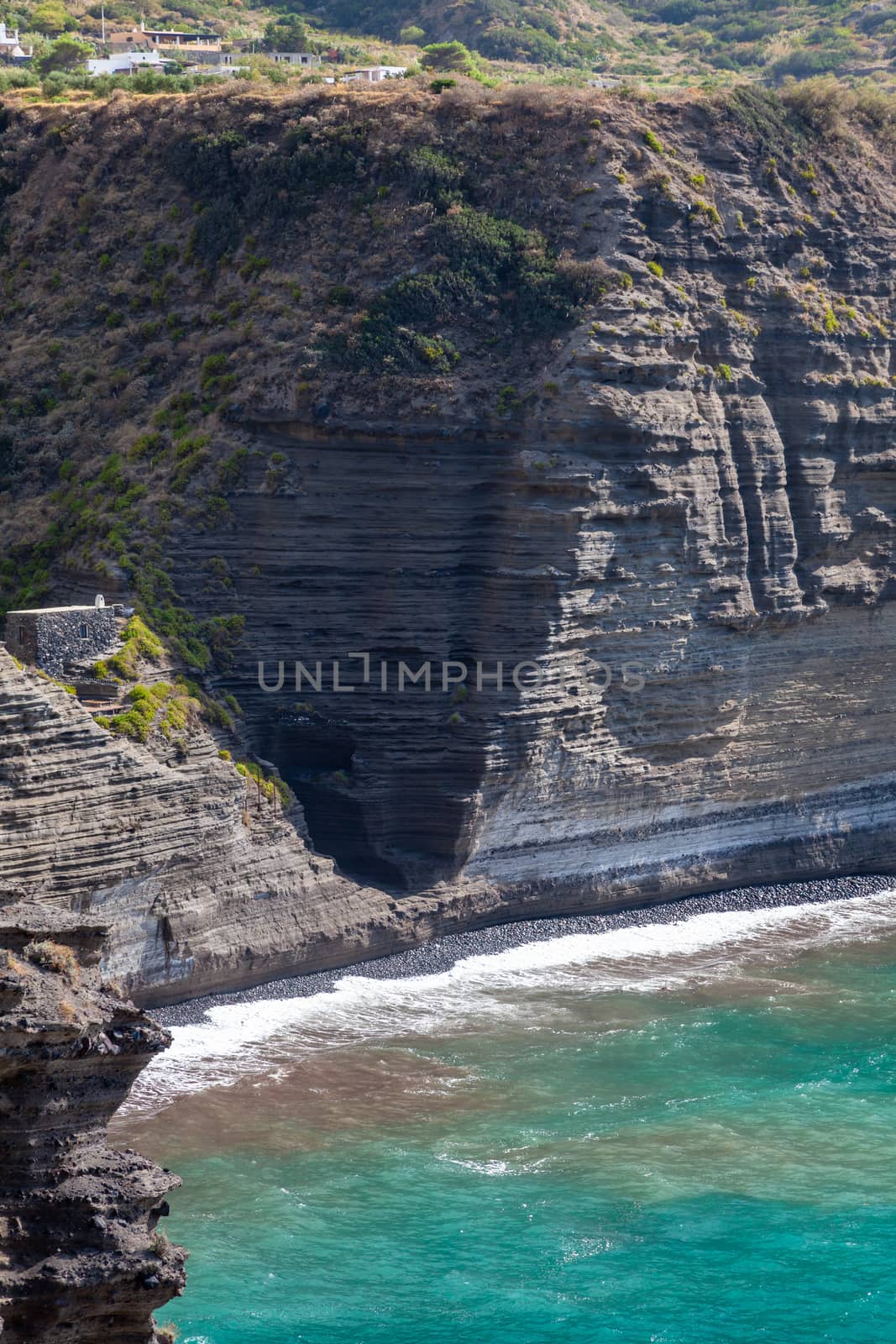 An image of a rough coast at Lipari Islands Sicily Italy