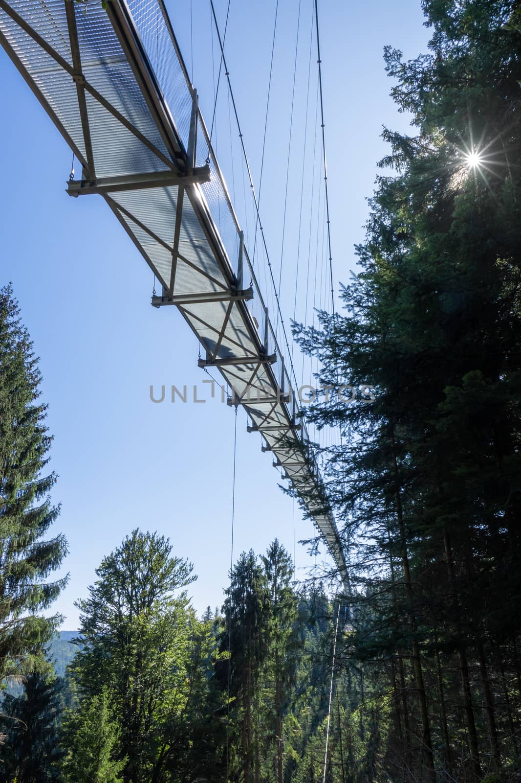 An image of the cable bridge at Bad Wildbad south Germany