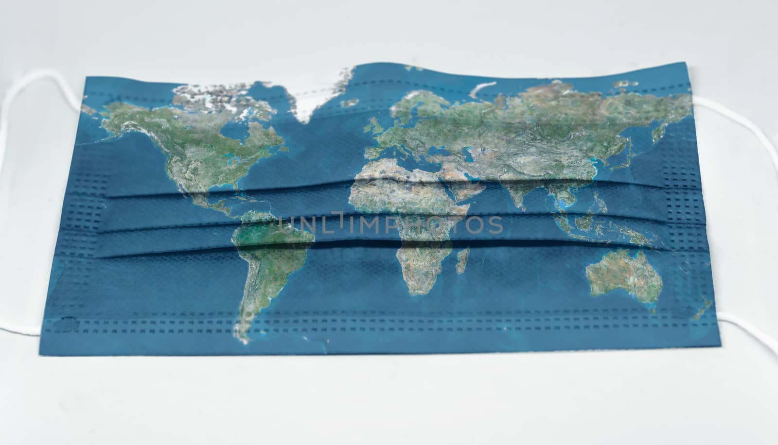 surgical mask with the map of the world printed by rarrarorro