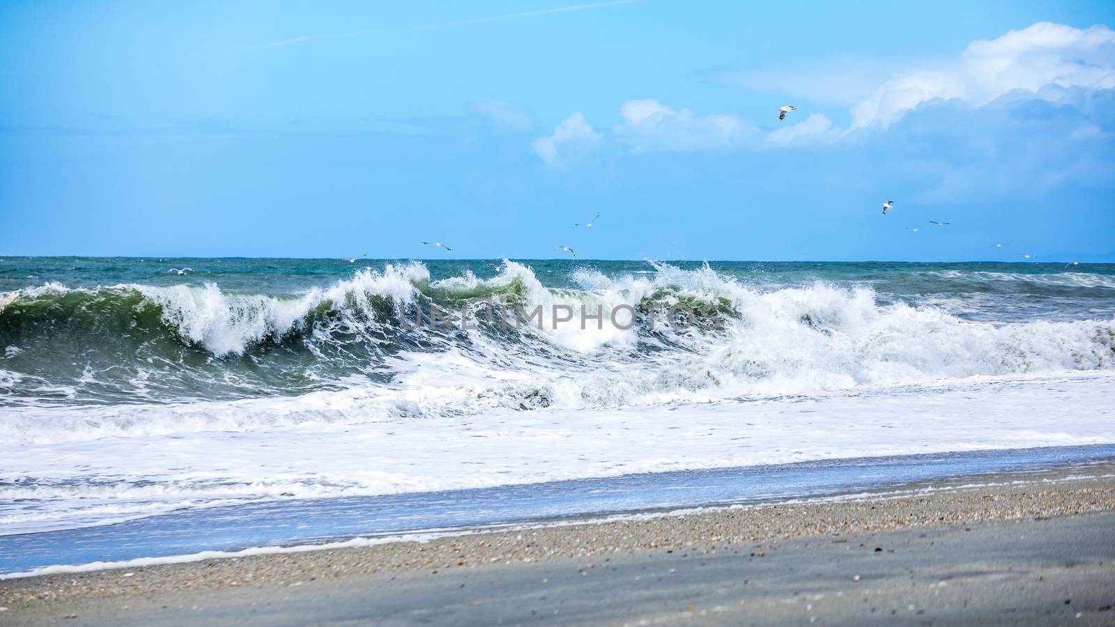 An image of a stormy ocean scenery background