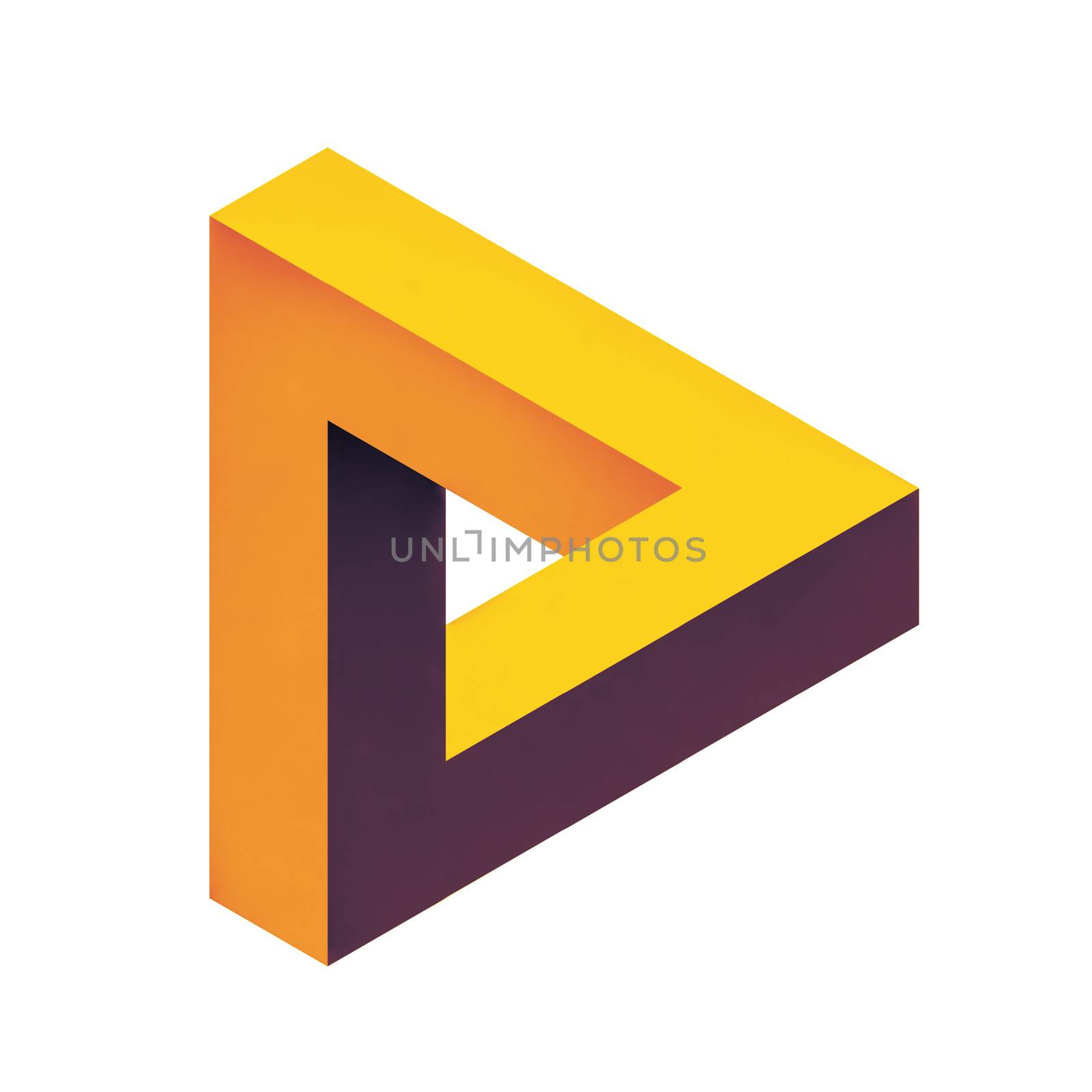 A penrose endless loop triangle 3D illustration