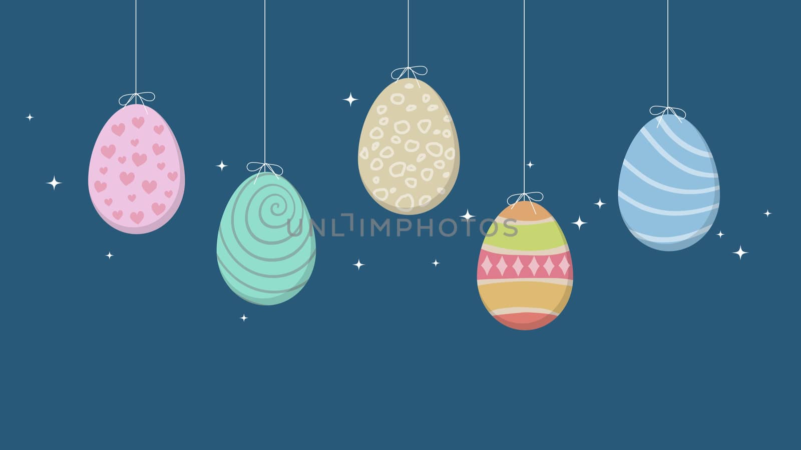 An illustration of some easter eggs background decoration