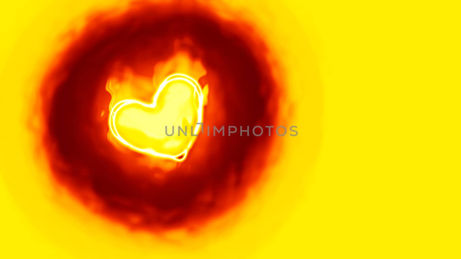An illustration of a heart in flames background