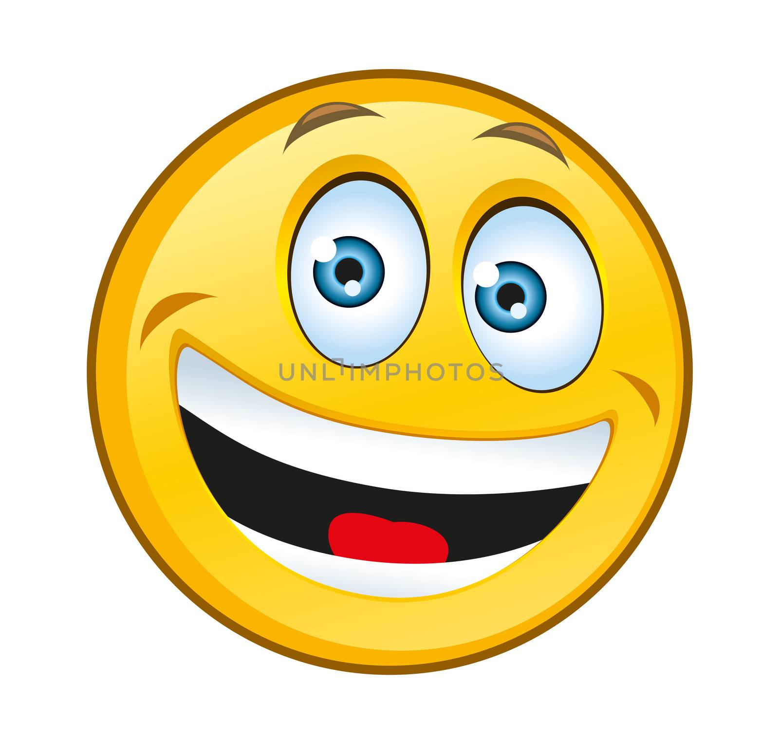An illustration of a typical laughing yellow smilie