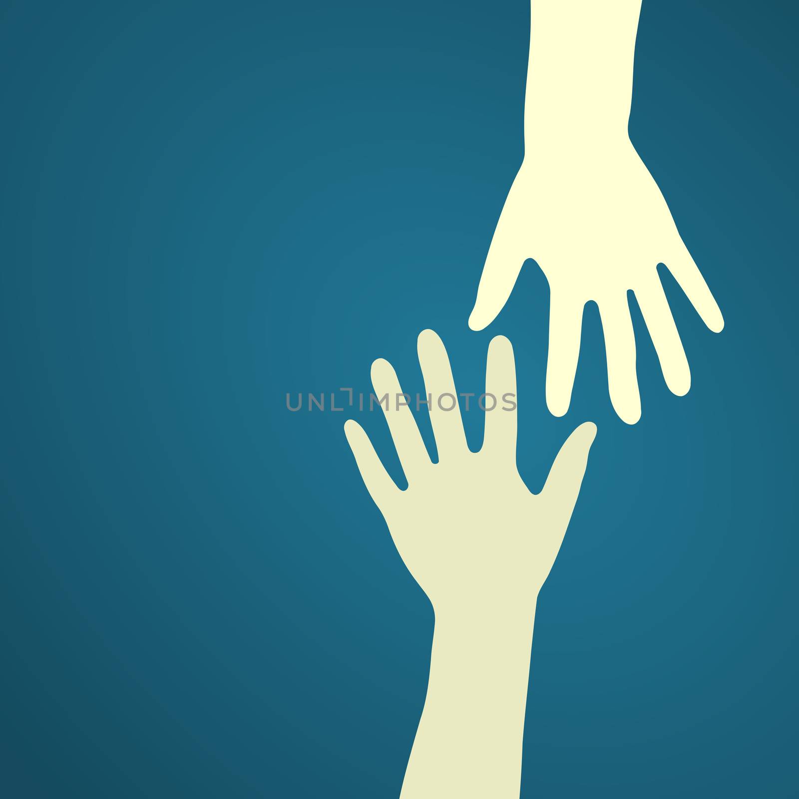An illustration of reaching out to give a helping hand