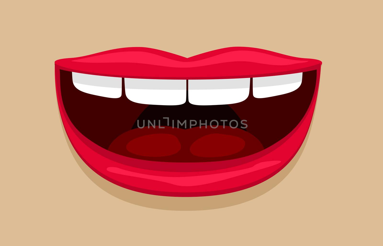 An illustration of a smiling mouth comic style