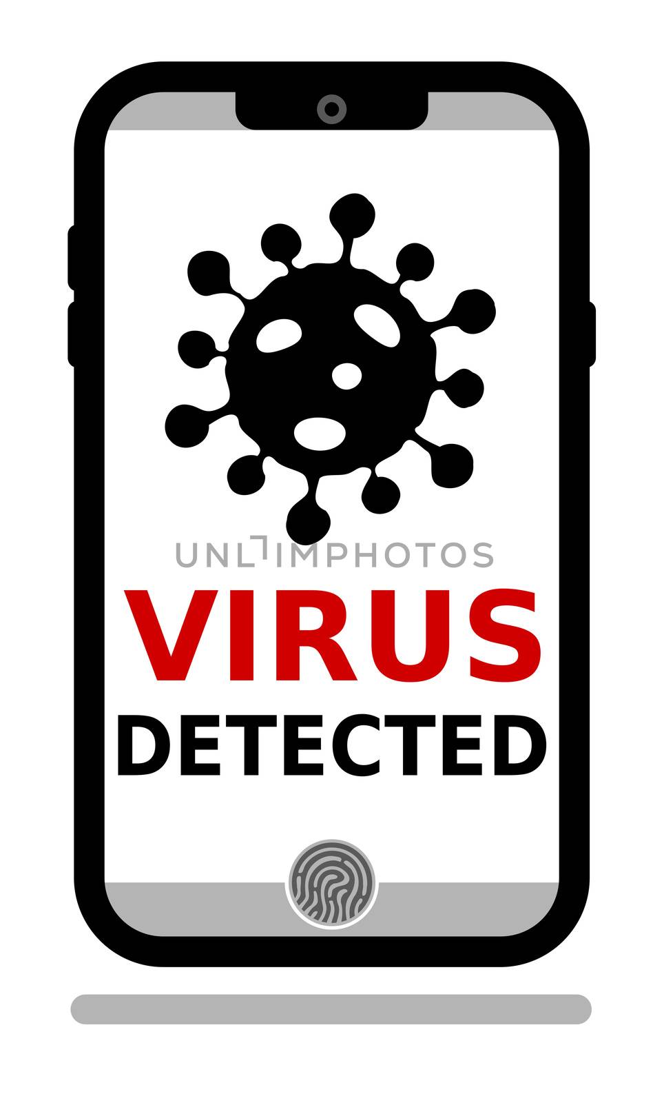 An illustration of a mobile phone virus detection app