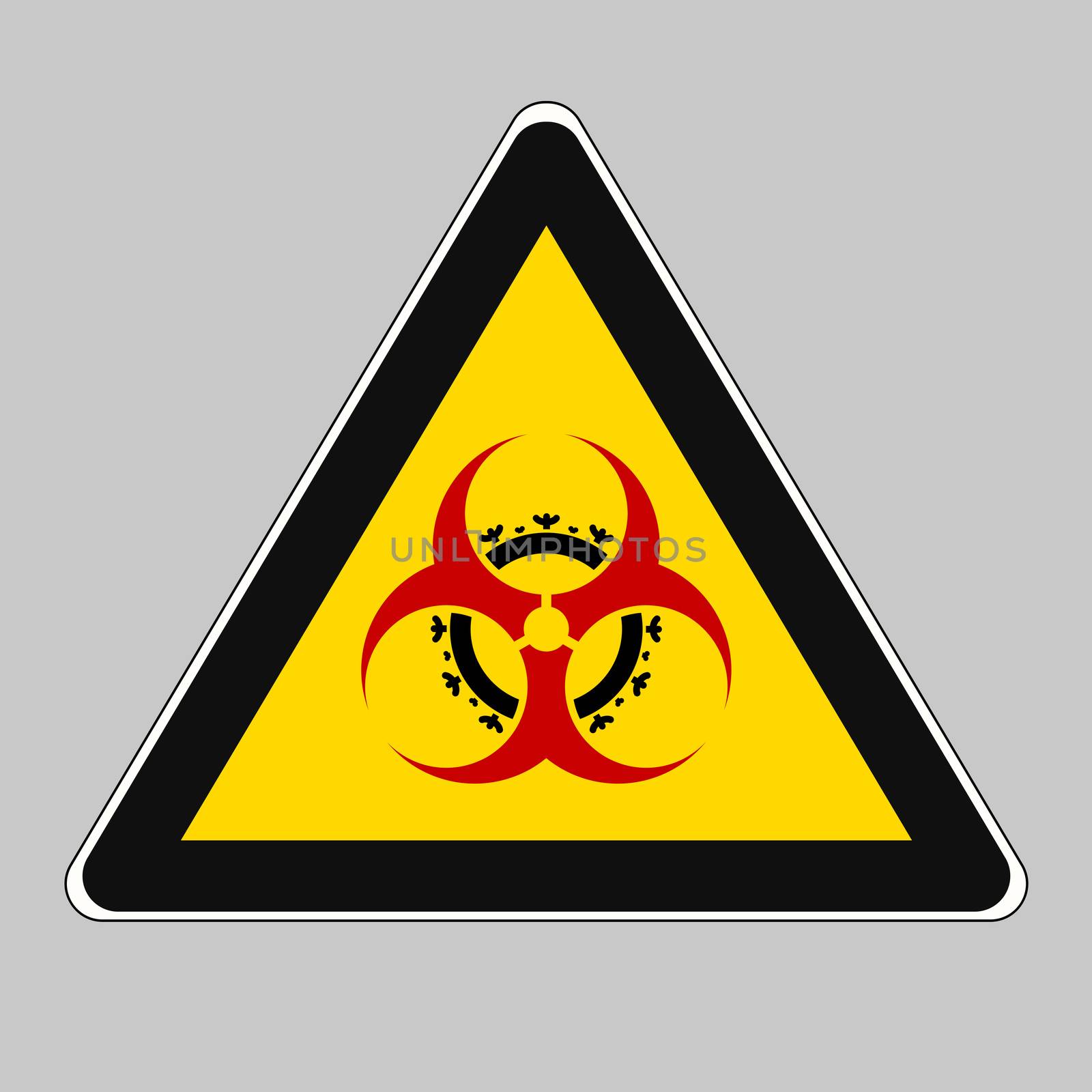 biohazard sign with a corona virus by magann