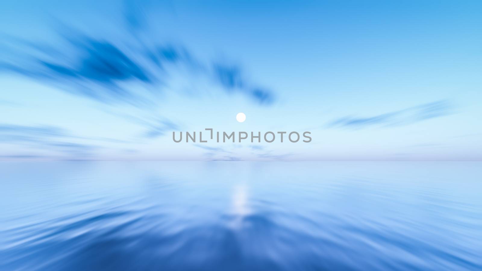 ocean sky long time exposure background 3D illustration