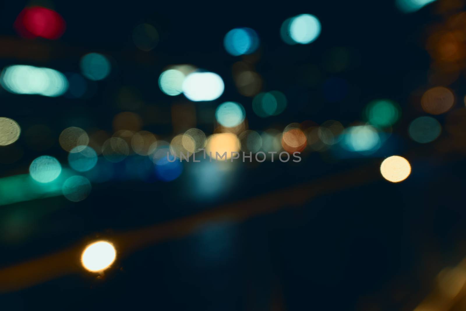 An image of a real bokeh city lights background
