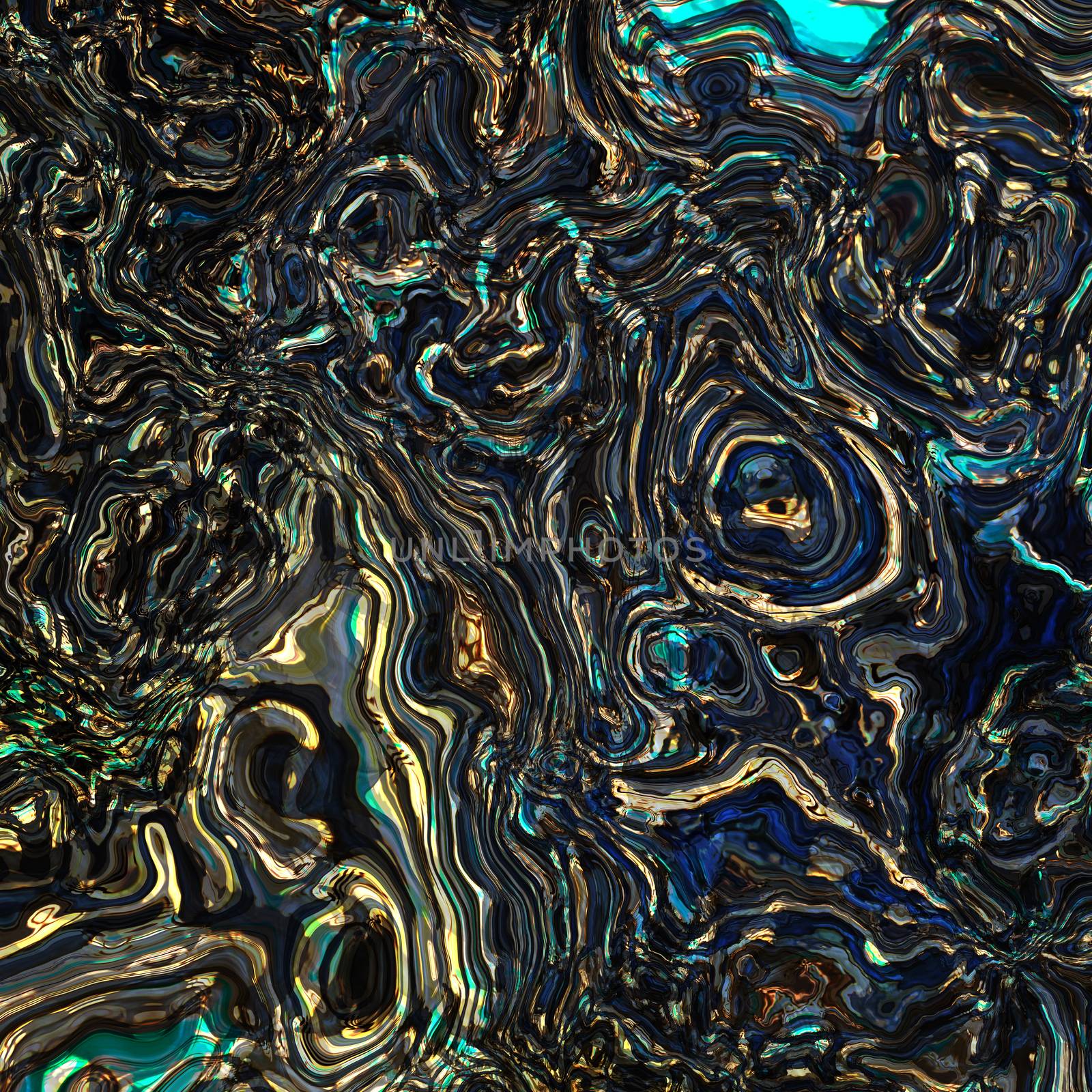 An illustration of an abstract oil in water texture