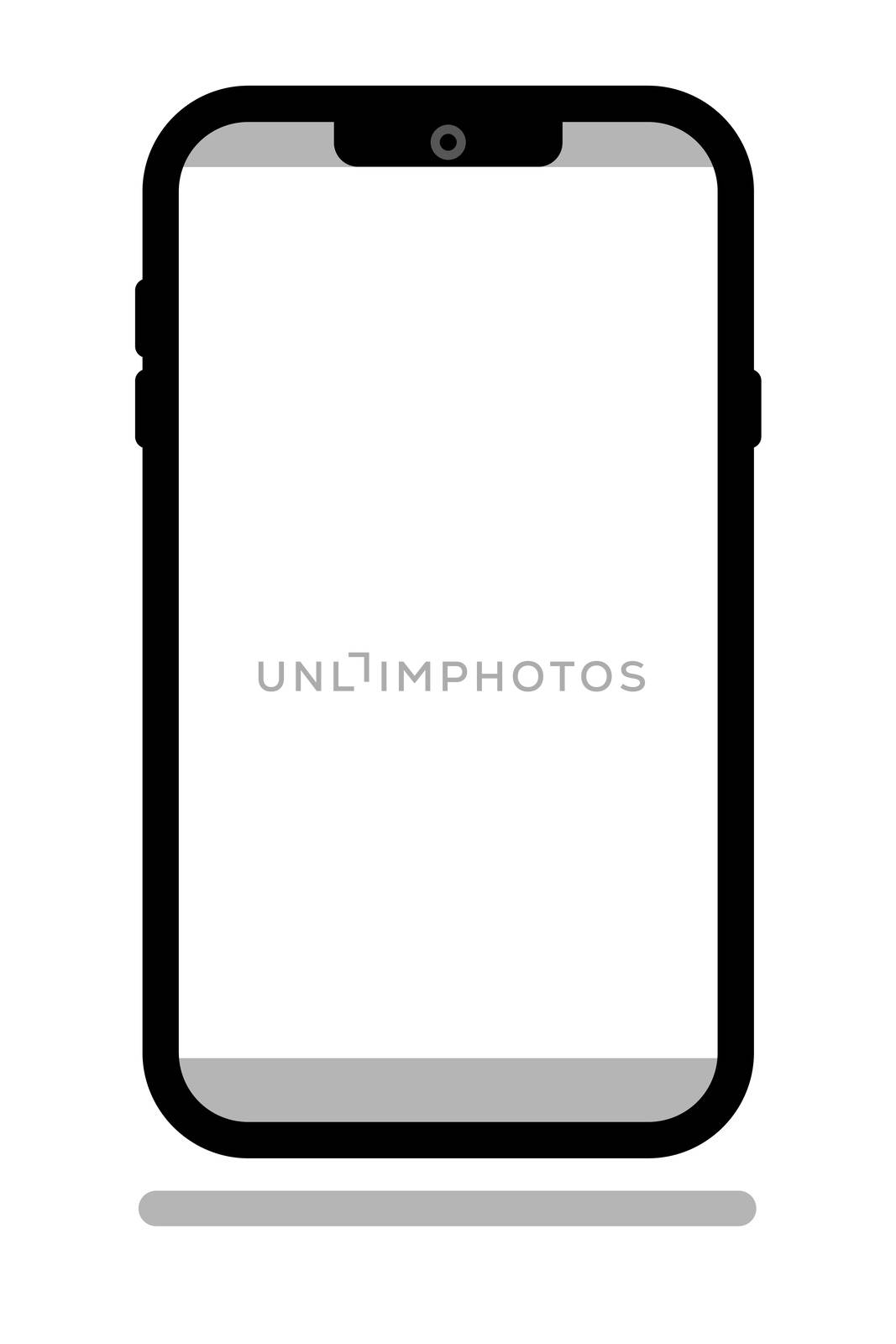 An illustration of a typical smartphone with space for your content
