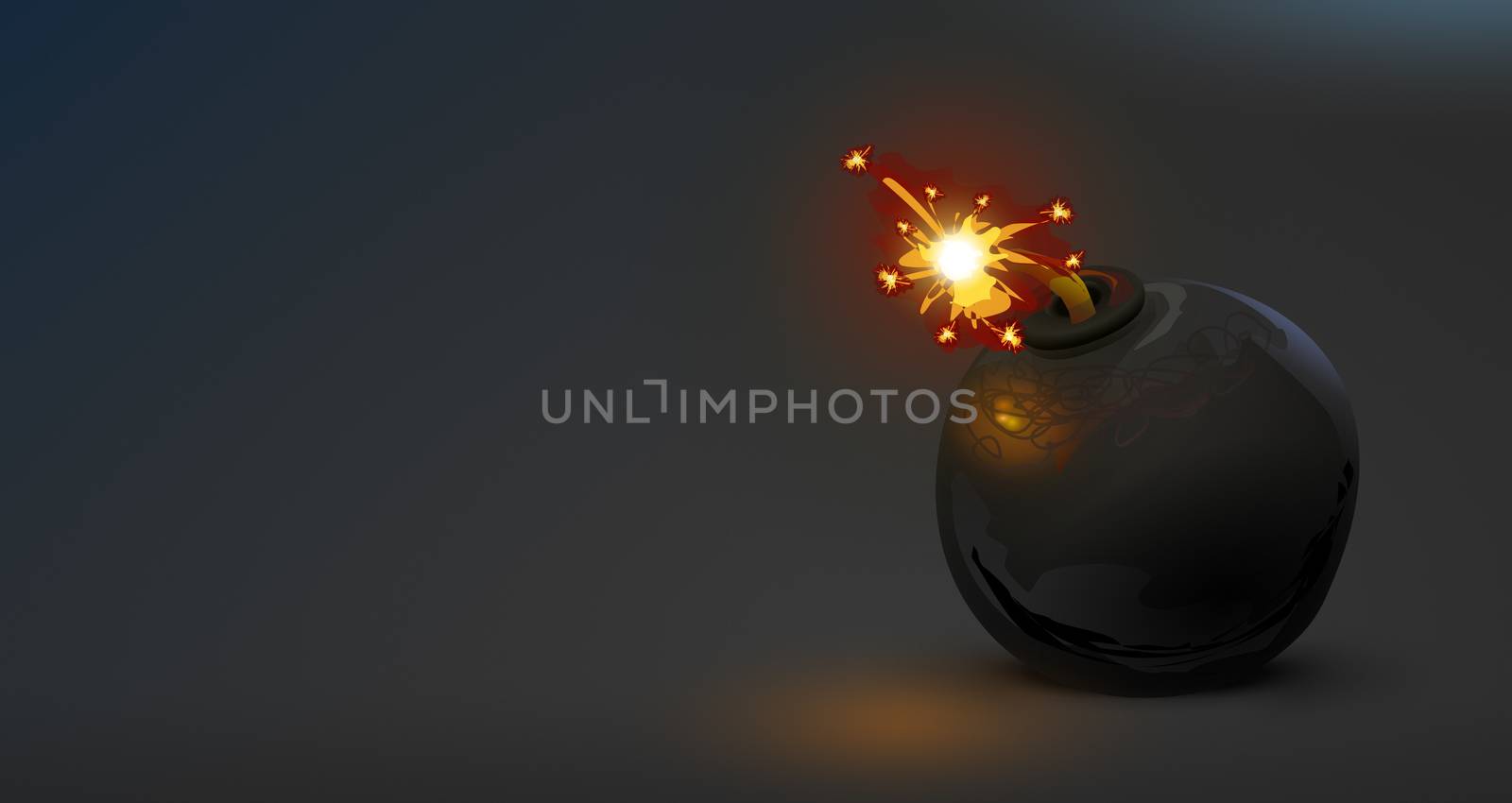 An illustration of an old typical burning bomb