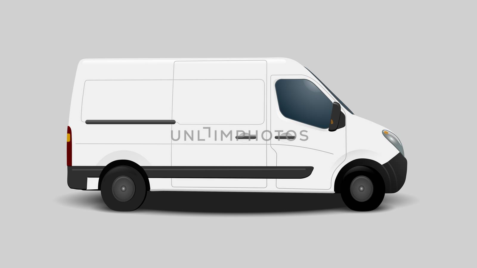 An illustration of a typical white transport vehicle