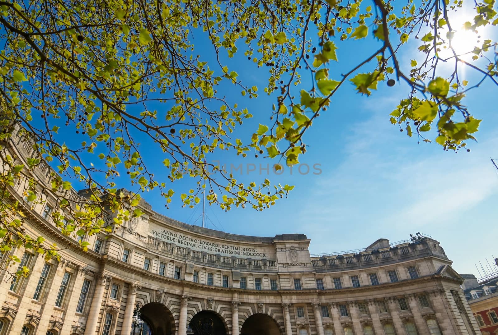 A view of the Admiralty Arch on a sunny day in London, UK.