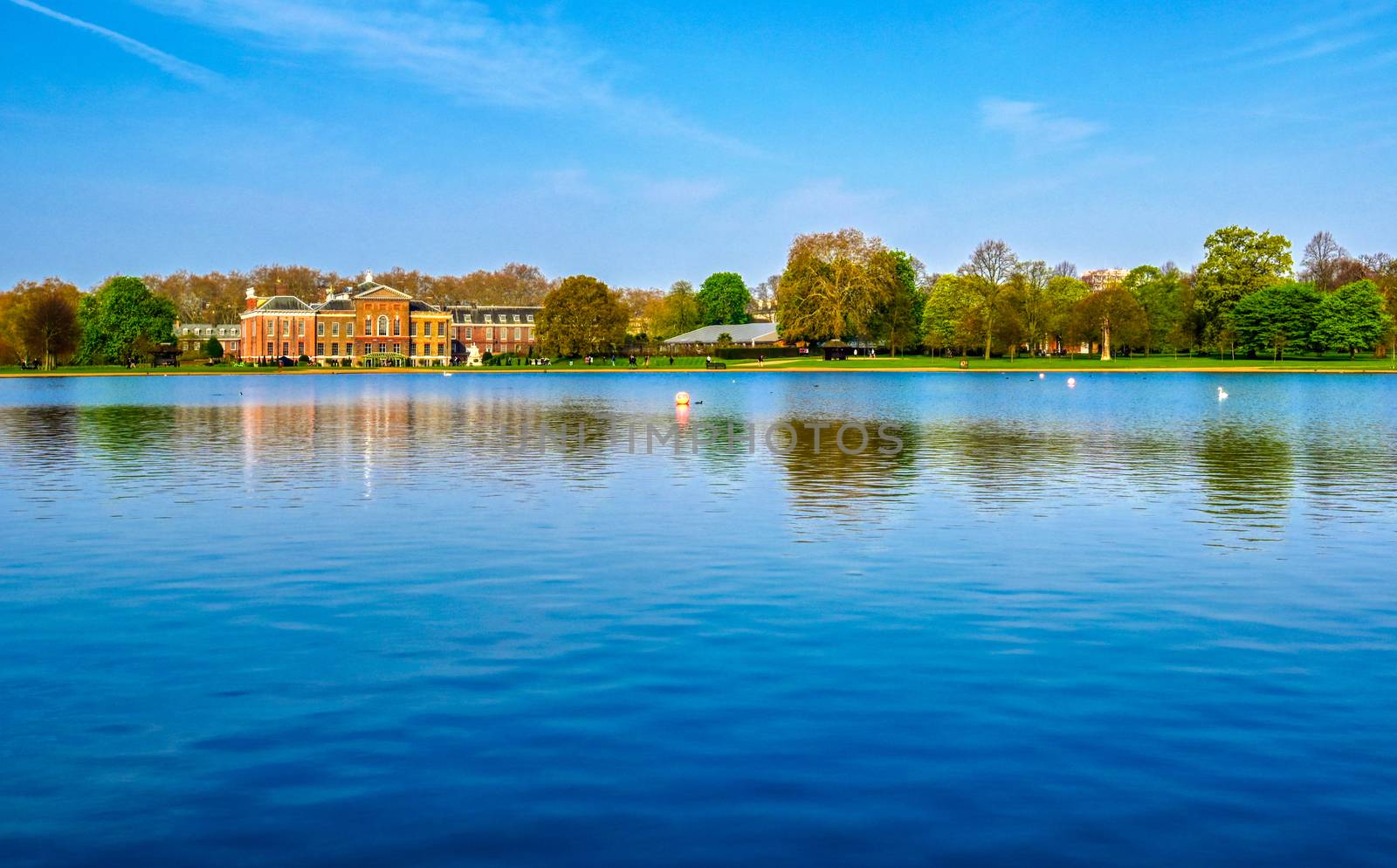 London, United Kingdom - April 17, 2019 : Kensington Palace gardens on a spring morning located in Central London, UK. 