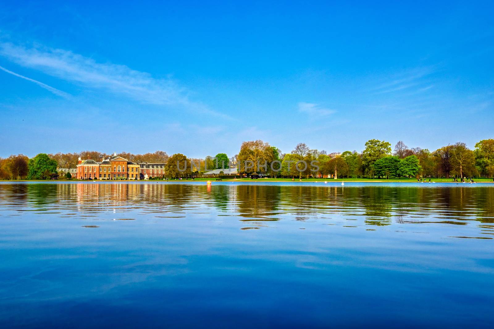 London, United Kingdom - April 17, 2019 : Kensington Palace gardens on a spring morning located in Central London, UK. 