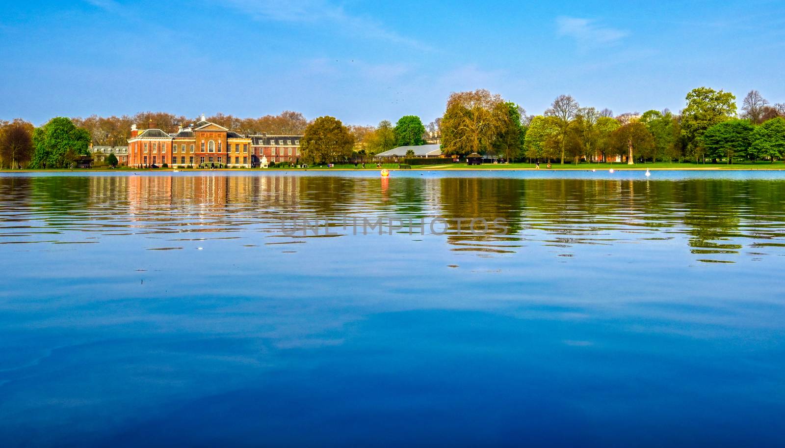 London, United Kingdom - April 17, 2019 : Kensington Palace gardens on a spring morning located in Central London, UK. 