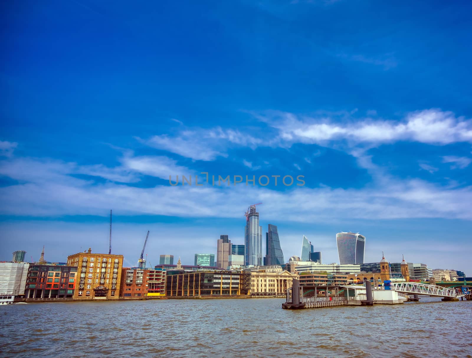 London skyline across the River Thames by jbyard22