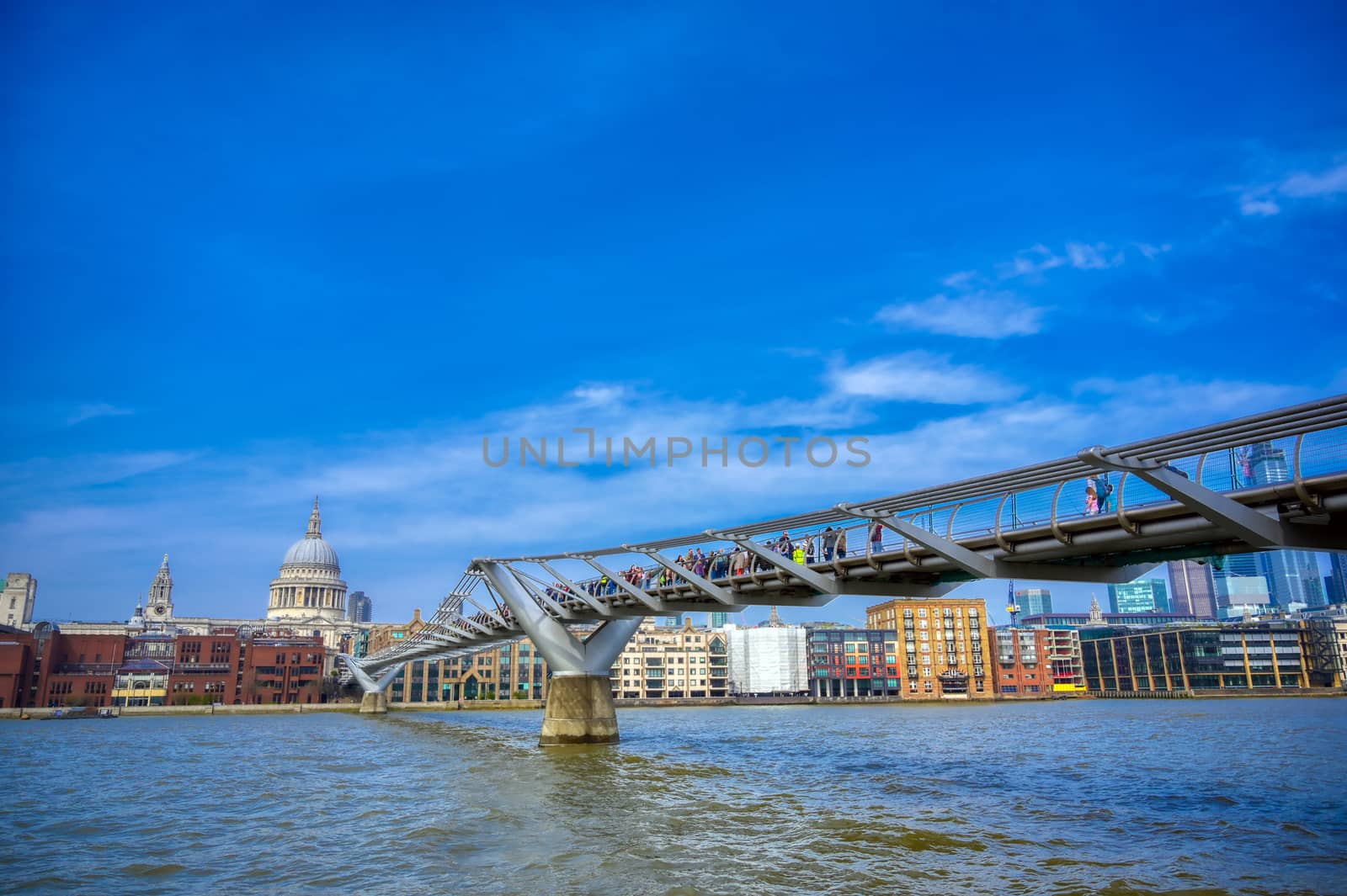 St. Paul's Cathedral across Millennium Bridge in London, UK by jbyard22