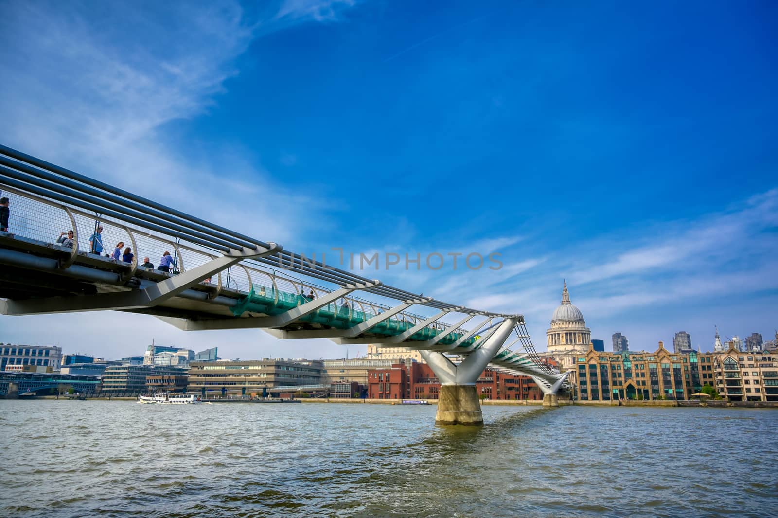 St. Paul's Cathedral across Millennium Bridge in London, UK by jbyard22