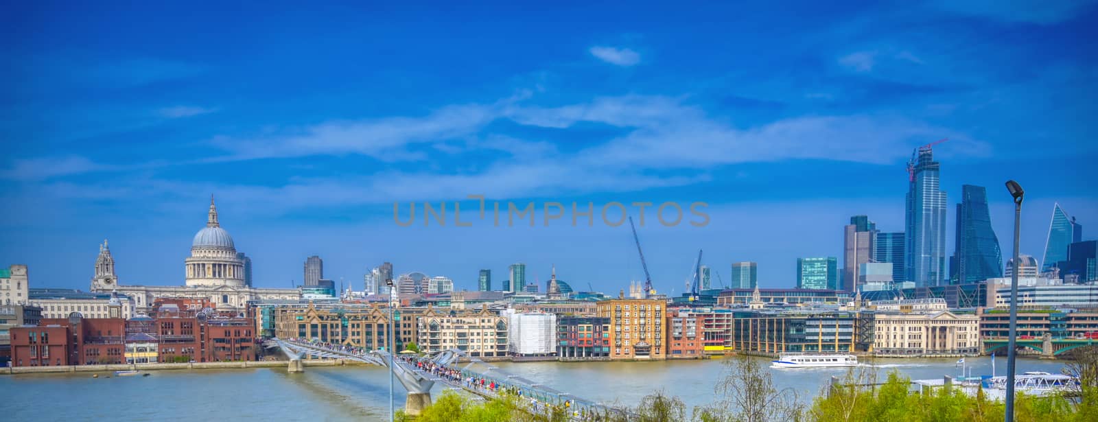 London skyline across the River Thames by jbyard22