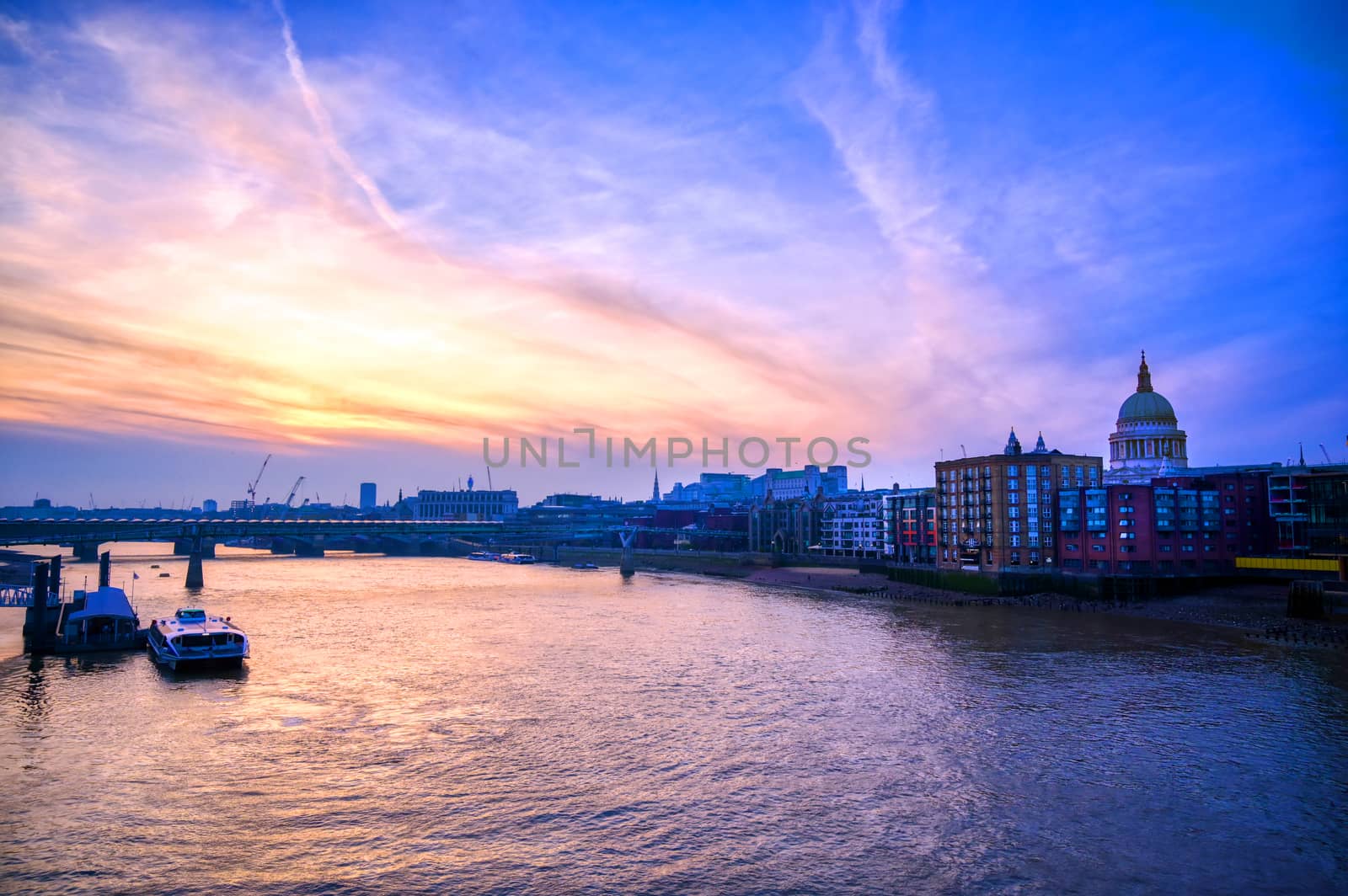 St. Paul's Cathedral across Millennium Bridge in London, UK by jbyard22