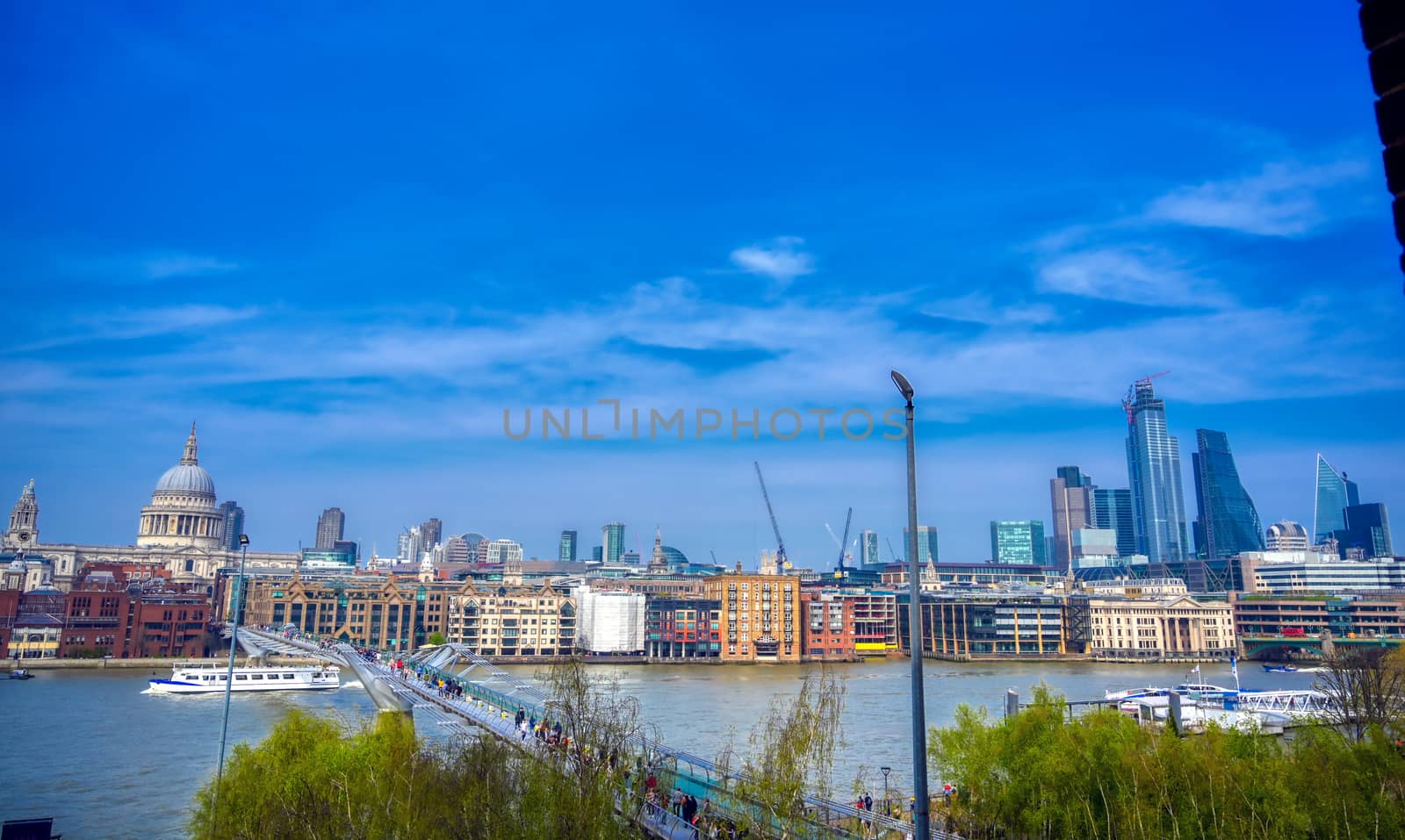 St. Paul's Cathedral across Millennium Bridge in London, UK by jbyard22